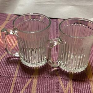 Elegant Clear Glass Mugs Set
